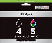 Lexmark 18C2255 4 & 5 X2690 X4690 X5690 Z2390 Z2490 Ink Cartridge (Black Color, 2-Pack) in Retail Packaging