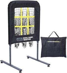 JAPER BEES Pitching Net with Strike Zone, 9 Hole Pitching Target net, Portable Baseball Softball pitchier Training Equipment Height Adjustable