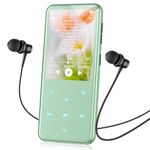 AGPTEK 64GB MP3 Player with Bluetooth, M3 2.4 inch Music Player with Speaker and FM Radio, Touch Buttons, Supports Up to 128GB (Green)