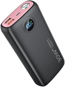DIAMUAR Portable Charger 30,000mAh-Output Input USB C Fast Charging LED Display 22.5W PD30W QC4.0 Power Bank, Flashlight External Battery Pack for iPhone, Xiaomi, LG, and More-Pink