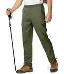 BGOWATU Men's Hiking Pants Quick Dry Lightweight Outdoor Cargo Fishing Work Pants with Zipper Pockets Army Green XL