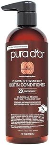 PURA D'OR Professional Grade Biotin Conditioner For Thinning Hair, Clinically Proven Anti-Thinning Hair Care, 2X Concentrated DHT Blocker Hair Thickening Products For Women & Men, 16oz