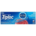 Ziploc Large Food Storage Freezer Bags, Grip 'n Seal Technology for Easier Grip, Open and Close, 28 Count