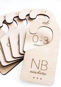 White Loft Baby Closet Size Dividers Baby Closet Organizer – & Durable Birch Baby Closet Dividers from Newborn to 24 Months – Timeless Etched Design for Any Nursery Decor (Set of 7)