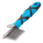 GROOM PROFESSIONAL Dematting Rake & Comb for Dogs - Dematting Brush for Dogs - Undercoat Rake - Detangling Brush for Grooming - Grooming Rake with Ergonomic Handle, Small