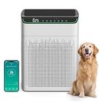 FLANUR Air Purifiers for Home Large Room Up to 1690 ft² Double-sided Air Inlet Smart WiFi Alexa Compatible PM 2.5 Air Quality Monitor for Smoke and Odor 23dB Quiet 1 Pack+2 Pack HEPA Filters White