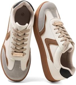 Toybdsunx Women's Fashion Sneakers, Non Slip Comfortable Womens Casual Sneakers, Breathable Lightweight White Women's Walking Shoes for Work Running Shopping Cycling
