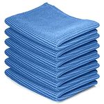 Microfiber Cleaning Cloths for Mobile Phones Screens, Tablets, Camera Lens, Glass, Windows, Scratch Free Lint Free Cleaning Cloth, Polish Cloths 30cm x 30cm, 6 Pack (Blue)