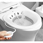 Newthinking Foldable Sitz Bath for Toilet, Portable Sitz Bath Basin with Flusher, Steam Seat Bidet for Postpartum Care, Hemorrhoids Recovery, Vaginal/Anal Inflammation (Grey)