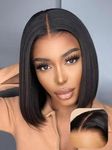 UNICE Pre Everything Glueless Frontal Wig Short Bob Wig 13X4 Pre Cut Lace Front Wigs Human Hair Pre Bleached Bye Bye Knots Wig Pre Plucked 150% Density 10inch