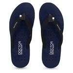 DOCTOR EXTRA SOFT House Slipper for Women's Care Dr Orthopaedic Super Comfort Fitting Flat Cushion Chappal Flip-Flop for Ladies and Girl’s OR-D-19-NAVY-10 UK