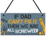 RED OCEAN Dad Fix It Man Cave Sign Garage Shed Door Wall Plaque Birthday Xmas Gifts For Dad Daddy