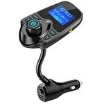 Nulaxy Bluetooth FM Transmitter for Car [Upgraded Manual Power On/Off Switch] Wireless Car Radio Bluetooth Adapter Supports Hands free Calls, USB Fast Charging, microSD Card, Aux Play - KM18Plus