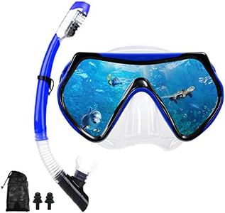 Snorkel mask Snorkeling Set for Adults and Youth, Diving mask and Full Dry Snorkel Swim Googles is Suitable for Snorkeling, Dive Scuba Diving, Swimming
