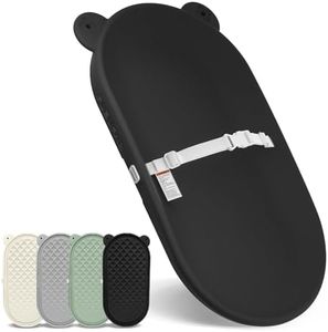 FLEUFAB Changing Pad, Wipeable Diaper Changing Pad with Safety Belt for Changing Table, Nursery, Dresser, EVA Non-Slip Baby Changing Table Pad, Black