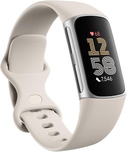 Fitbit Charge 6 Fitness Tracker – Porcelain Silver