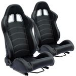 Performance World 277000 TrackSeat2 Black PVC Vinyl Automotive Interior Racing Seats. Pair