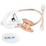 MDF MD One Stainless Steel Stethoscope, Adult, White Tube, Rose Gold Edition Chestpieces-Headset, MDF777RG29