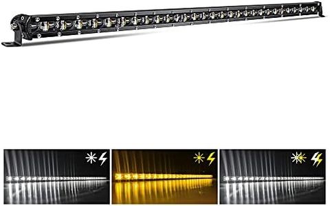 CO LIGHT Led Light Bar Single 32 inch Slim Single Row Lightbar Driving Combo Beam Off Road Fog Work Lights with Mounting Brackets & 6D Reflectors for Truck, Car, Cabin, Boat, ATV, UTV