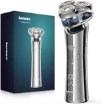 Electric Razor for Men - Rechargeable Mens Rotary Shaver, 3D Magnetic Floating Head Electric Shavers for Mens Shaving Beard Shaver IPX6 Waterproof Wet & Dry Use LED Display Beard Trimmer for Men Gift