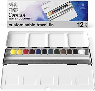 Winsor & Newton Cotman Watercolor Blue Box Set, 12 Half Pans