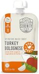 Serenity Kids Bone Broth Puree Made With Organic Veggies | Clean Label Project Purity Award Certified | 3.5 Ounce BPA-Free Pouch | Free Range Turkey Bolognese | 12 Count