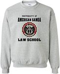 City Shirts University of American Samoa Law School DT Novelty Crewneck Sweatshirt (Large, Sports Gray)