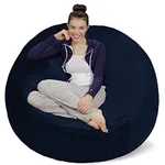 Sofa Sack - Plush Ultra Soft Bean Bag Chairs for Kids, Teens, Adults - Memory Foam Beanless Bag Chair with Microsuede Cover - Foam Filled Furniture for Dorm Room - Navy 5'