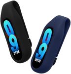 kwmobile 2x Clip Holders Compatible with Xiaomi Mi Band 10/9 / 8 - Clip-On Holder Replacement Set - Black/Dark Blue