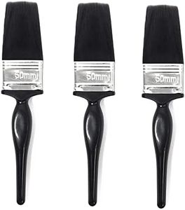 Caneuf Double Thickness Triple Boiled Paint Brush | Pure Nylon Blend Round Bristles Paint Brush for Oil, Canvas and Wall Painting & Cleaning Delicate Items, 2 inches (50 mm) (Pack of 3)