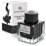 Dryden Designs Fountain Pen Ink Bottle Luxury Edition - Unforgiving Black - Fountain Pen Bottled Ink Compact Designed Smooth flow 50ml