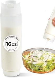FIFO Inverted Plastic Squeeze Bottle with Refill and Dispensing Lids - First In First Out - Perfect for Catering, and Food Trucks - 1ct box - Restaurant ware, 16 oz, Clear