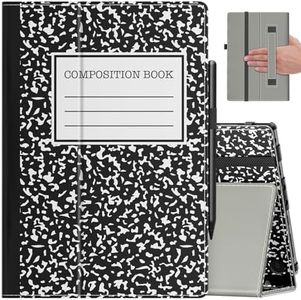VORI Case for All-New Amazon Kindle Fire HD 10 Tablet (13th/11th Generation 2023/2021 Release) and Fire HD 10 Plus - Slim Folding Stand Folio Cover with Auto Wake/Sleep & Hand Strap, Black Notebook