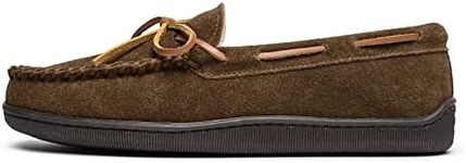 Minnetonka Men's Pile Lined Hardsole Slipper, Autumn Brown, 10.5