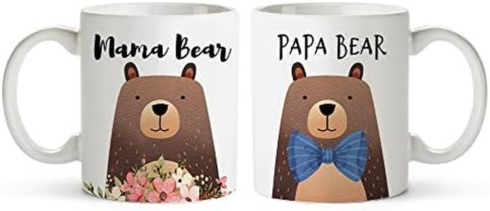 Fatbaby Mama Bear and Papa Bear Coffee Mugs,Father's Day Mother's Day Presents for Mom and Dad,Parents Gifts for Christmas