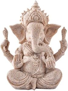 Kitchnexus Ganesh Buddha Statue Sandstone Elephant Sculpture Fengshui Figurine Craft Home Decor