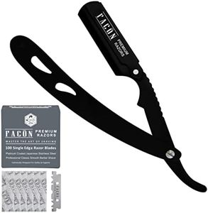 100 BLADES + Facón Professional Traditional Straight Edge Barber Razor - Salon Quality Cut Throat Shavette