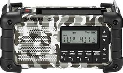 Sangean MMR-99 DAB Multifunctional Emergency Radio with Hand Crank, DAB+, FM-RDS, Bluetooth, LED Torch and IP55 Certification, Ideal for Outdoor, Camping and Emergencies, Artic Camo