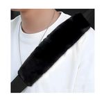 Yourkar 2 PCS Car Seat Belt Cover, Soft Auto Seatbelt Protector for a More Comfortable Driving, Warm Plush Seatbelt Shoulder Neck Pad Cushion Fit for All Cars, Car Accessories (Black)