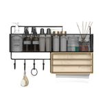 HomeEssentials Wall Hanging Bathroom Organizer Shelf - NoDrill Shower Caddy Shelf Adhesive Stand, Multipurpose Shampoo Holder,Versatile Bathroom Rack (Front Shelf)