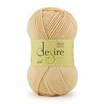 Ganga Acrowools Acrylic Desire Hand Knitting And Crochet Yarn. Pack Of 1 Ball - 100Gms. Shade No - Dsr030, Beige