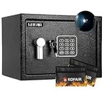 KOFAIR Safe Box (0.8 Cubic Feet), Money Safe for Home Safe with Fireproof Safe Bag, Personal Safe Box for Money with Key and Light, Money Safe for Cash Saving, Security Safety Box for Document Safe