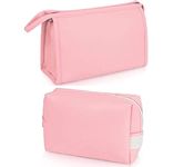 Xelvix Makeup Pouch, Cosmetic Bag for Home & Travel, Toiletry Bag for Cosmetics, Brushes, Accessories - Set of 2 Pouches Pink