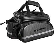 ROCKBROS Bike Rack Bag Trunk Bag Waterproof Carbon Leather Bicycle Rear Seat Cargo Bag Rear Pack Trunk Pannier Handbag