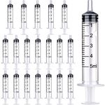 [50 Pack] HYCKee 5ML Plastic Syringe, Multiple Uses Measuring Syringe Tools for Dispensing and Measuring Liquids