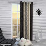 Home Sizzler 1 Piece Eyelet Polyester Long Door Curtain, 9ft, Brown