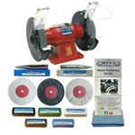 Bench Grinder Metal Polisher 6" 150W with Pro-Max 4" Metal Polishing Kit