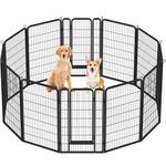 Yaheetech Lightweight Dog Playpen, 12 Panel 120cm Dog Fence Pet Exercise Pen Portable Puppy Play Pen Suitable for RV/Camping