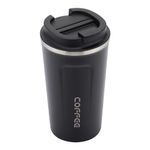 GOOFIT Travel Coffee Mug,500ml Stainless Steel Insulated Mug,Leak-Proof Travel Mug with Lid,Vacuum,Car Mug,Double-Walled,Insulated,for Coffee,Water and Tea,Coffee to Go Mug Black