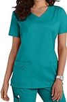 Smart Uniform 1122 V-Neck Scrub (L, Teal)